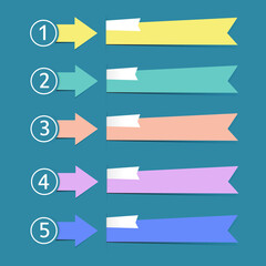 Number banner with bright colored arrows