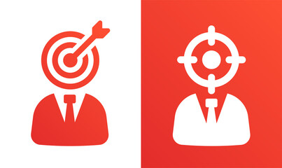 Headhunter icon. Hiring or recruitment icon vector illustration. Target head symbol
