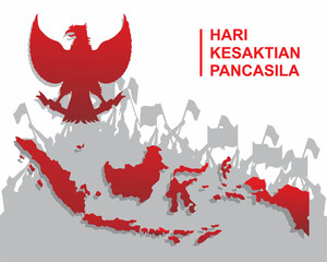 Indonesian Pancasila "national ideology" Day vector illustration. Translated