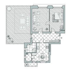 Apartment plan - architectural drawing