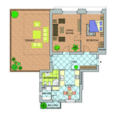 Apartment plan - architectural drawing