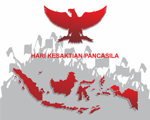 Indonesian Pancasila "national ideology" Day vector illustration. Translated
