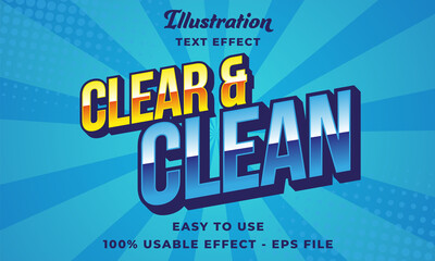 editable clear and clean text effect vector modern style