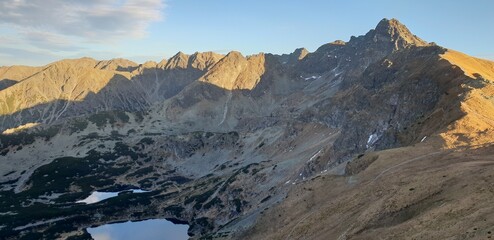 panorama of the mountains in autumn