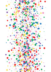 Orange Dot Catching Texture. Circle Carnaval Background. Red View Confetti. Multicolored Happy Round Illustration.