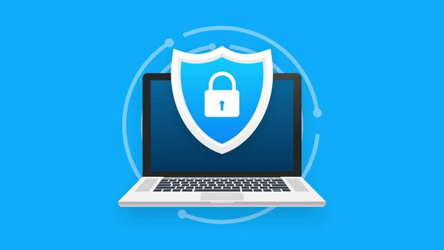 Data Protection, privacy, and internet security. Motion graphics