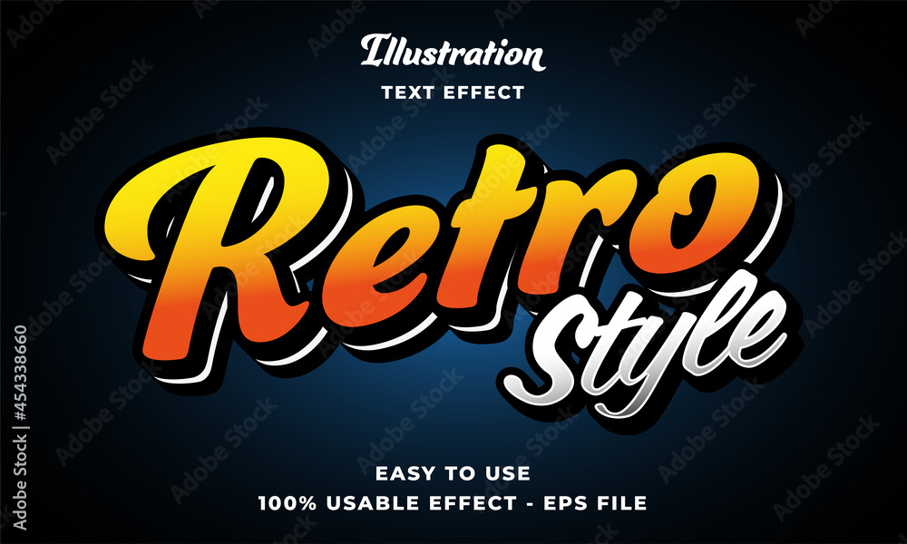 Poster editable retro style text effect vector modern style