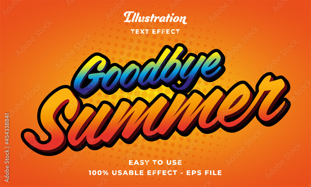 Aufkleber editable goodbye summer text effect vector modern style