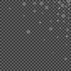 Silver Dot Background Transparent Vector. Flake Cold Illustration. Grey Confetti Luxury. Luminous Falling Texture.