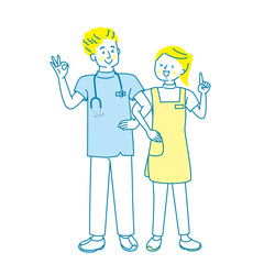 腕を組んで笑っている国際医療従事者