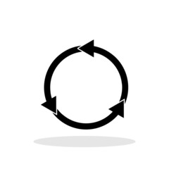Circle with arrow icon in flat style. Arrow in circle symbol for your web site design, logo, app, UI Vector EPS 10.