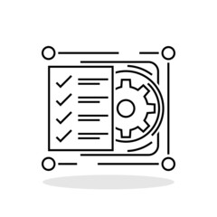 Project management icon in flat style. Technical support symbol for your web site design, logo, app, UI Vector EPS 10.