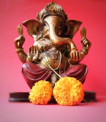 Statue of Hindu deity Ganesha.
Selective Focus.