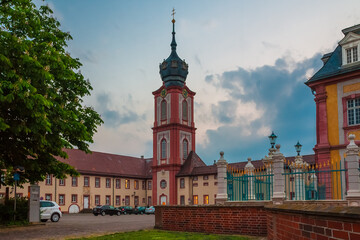 Nice view at dawn of the church Hofkirche Bruchsal belonging to the famous baroque palace complex...