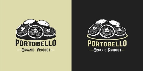 Mushroom picking of portobello. White button mushrooms. Vegetarian fungus cremini for food. Nature fungi champignon for healthy nutrition © Casoalfonso