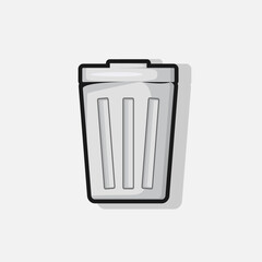 Trash bin Flat illustration of street and in-house trash bins. vector garbage containers.