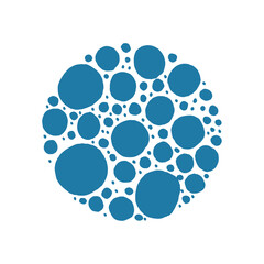 Abstract background with different size circles and various shape ovals.