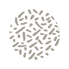 Abstract hand drawn background illustration. Sketch drawing strokes and dots in circle. Petri dish.