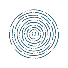 Abstract hand drawn background illustration. Sketch drawing strokes and dots in circle. Petri dish.