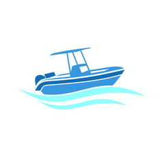 illustration of speedboat, speedboat icon, vector art.