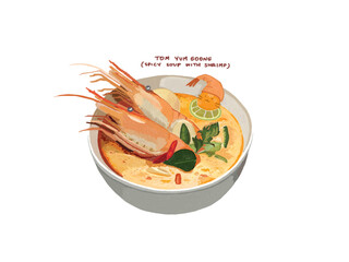 spicy soup with shrimp (Tom yum goong)
