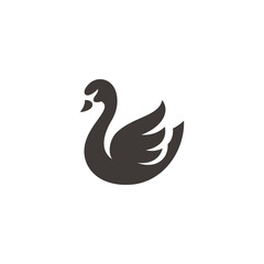 Swan Goose Waterfowl Silhouette illustration Logo