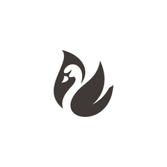 Swan Goose Waterfowl Silhouette illustration Logo