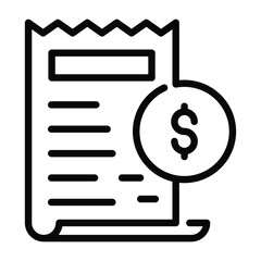 invoice outline icon, business and finance icon.