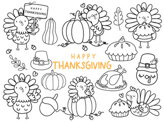 Thanksgiving Doodle, Thanksgiving Coloring Page.