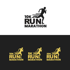 Logo Vector Illustration of Event or Festival Running Marathon 10k, 100k, 5k
