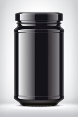 Black Jar on Background. 