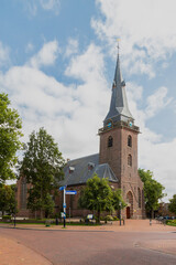 Fototapeta na wymiar Reformed church in the small village of Harmelen of the municipality of Woerden in the province of Utrecht, Netherlands.