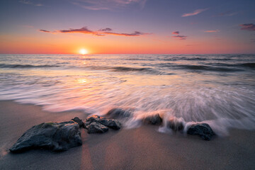 Fototapeta The Baltic Sea at sunset obraz
