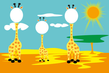 Photo background with giraffe