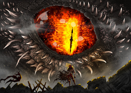 Dragon eye digital artwork illustration