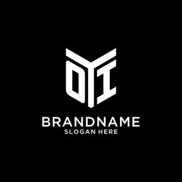 OI mirror initial logo, creative bold monogram initial design style