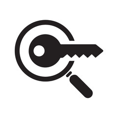 Keyword research icon. Vector and glyph