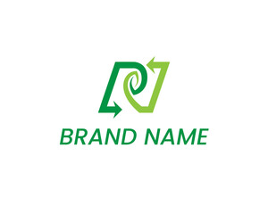 Illustration vector graphic of  Initial Letter R and N incorporated with leaf and arrow that represent regenerative..this logo is fit to a nutrition product logo, healthy product.