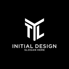 TL mirror initial logo, creative bold monogram initial design style
