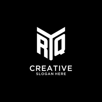 RQ mirror initial logo, creative bold monogram initial design style