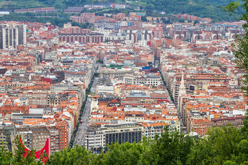 Fototapeta na wymiar Bilbao city in the Basque country seen from the mountain