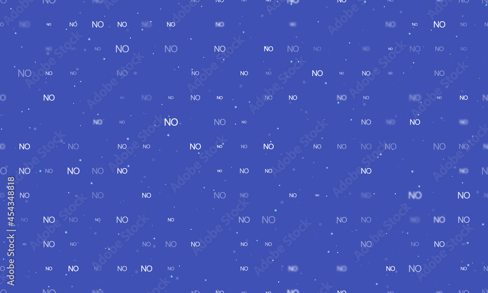 Poster seamless background pattern of evenly spaced white no symbols of different sizes and opacity. vector