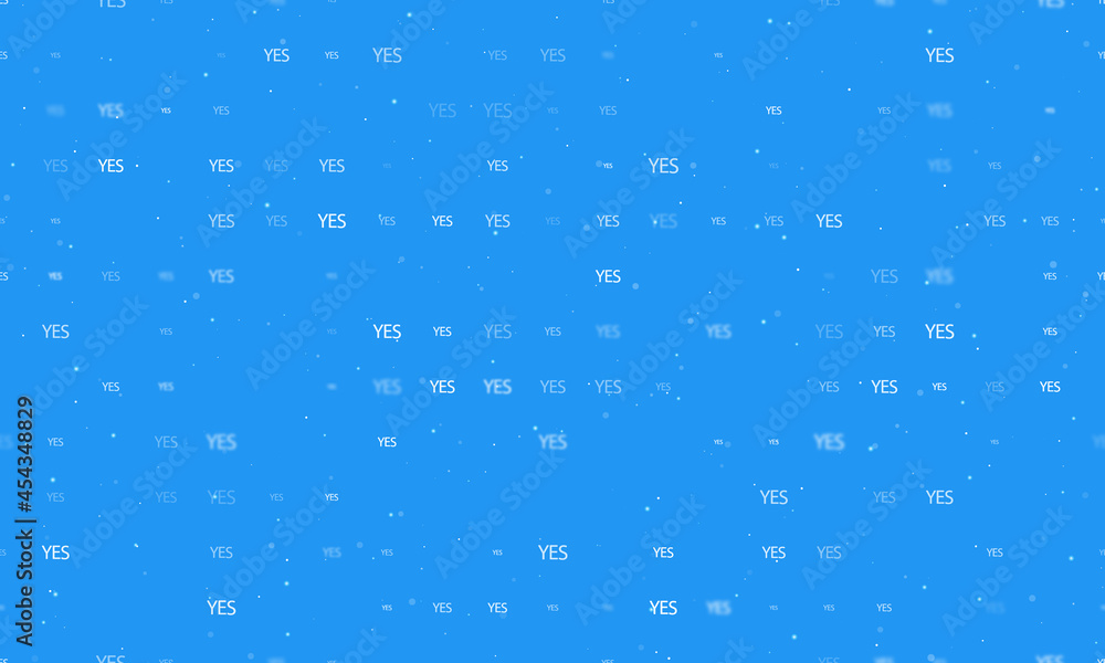 Poster seamless background pattern of evenly spaced white yes symbols of different sizes and opacity. vecto