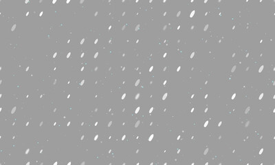 Seamless background pattern of evenly spaced white surf board symbols of different sizes and opacity. Vector illustration on grey background with stars