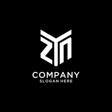 ZN mirror initial logo, creative bold monogram initial design style