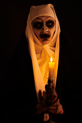 scary devilish nun