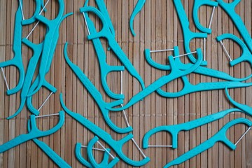 Fototapeta premium Photos of dental floss