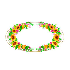 Watercolor frame sunflower autumn.Watercolor sunflowers and butterflies, hand drawn floral illustration Card with space for text wedding, invitation, template card Golden frames and baskets.