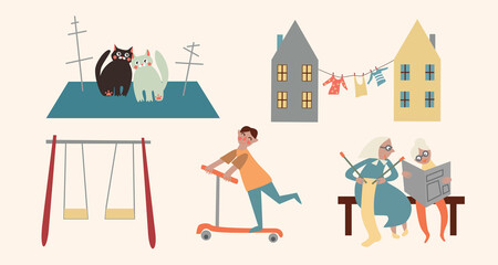 Vector illustration of street elements