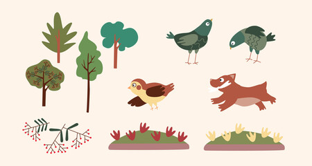 Vector illustrations with elements of nature